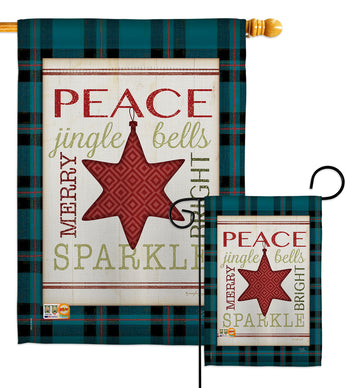 Merry with Brighting Stars - Christmas Winter Vertical Impressions Decorative Flags HG114179 Made In USA