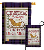Believe in Joy of Sleigh - Christmas Winter Vertical Impressions Decorative Flags HG114181 Made In USA