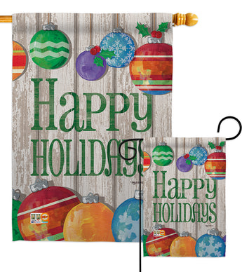 Colorful Ornament Holidays - Christmas Winter Vertical Impressions Decorative Flags HG114186 Made In USA