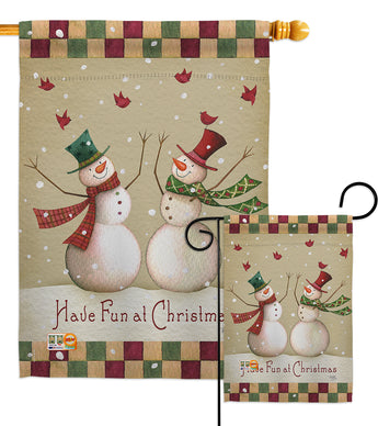 Have Fun at Christmas - Christmas Winter Vertical Impressions Decorative Flags HG114187 Made In USA