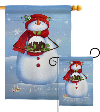 Warm Wish Snowman - Christmas Winter Vertical Impressions Decorative Flags HG114188 Made In USA