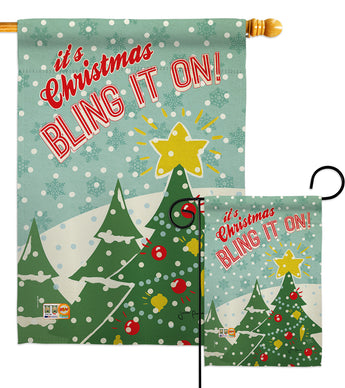 Christmas Bling It On - Christmas Winter Vertical Impressions Decorative Flags HG114196 Made In USA