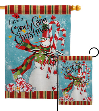 Candy Cane Christmas - Christmas Winter Vertical Impressions Decorative Flags HG114205 Made In USA