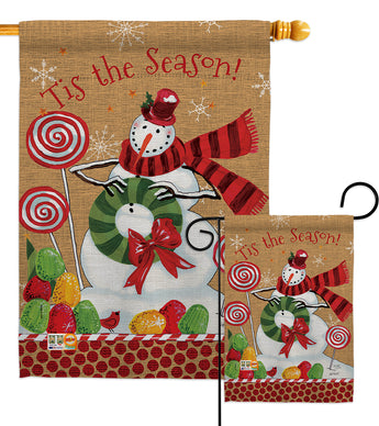 Sweet Celebrate Fun - Christmas Winter Vertical Impressions Decorative Flags HG114209 Made In USA