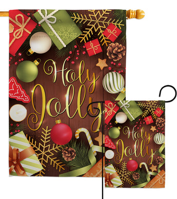 Have A Holy Jolly - Christmas Winter Vertical Impressions Decorative Flags HG114221 Made In USA