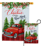 Christmas Happy New Year - Christmas Winter Vertical Impressions Decorative Flags HG114230 Made In USA