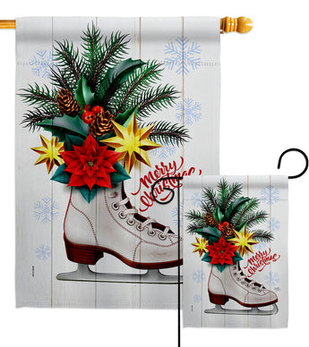 Christmas Skates - Christmas Winter Vertical Impressions Decorative Flags HG114245 Made In USA