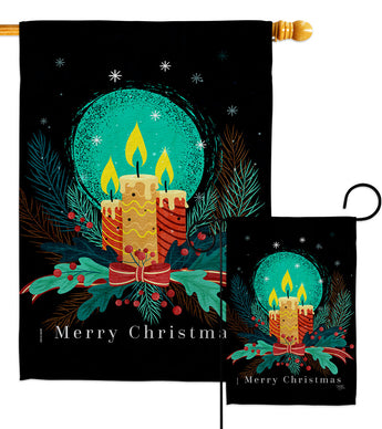 Christmas Candle Lights - Christmas Winter Vertical Impressions Decorative Flags HG114257 Made In USA