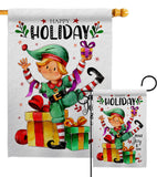 Elf Holiday - Christmas Winter Vertical Impressions Decorative Flags HG120019 Made In USA