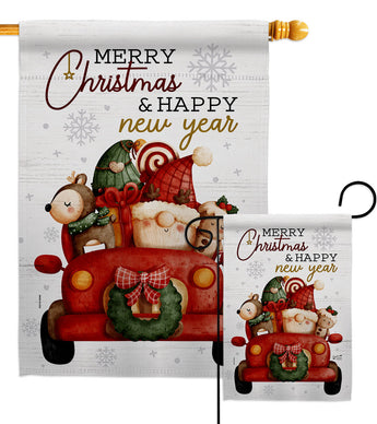 Santa Ride - Christmas Winter Vertical Impressions Decorative Flags HG130303 Made In USA