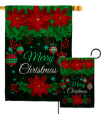 Poinsettia Ornaments - Christmas Winter Vertical Impressions Decorative Flags HG137307 Made In USA