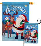 Santa with Friends - Christmas Winter Vertical Impressions Decorative Flags HG137312 Made In USA