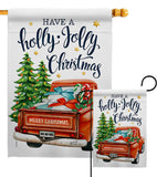 Holly Jolly Christmas - Christmas Winter Vertical Impressions Decorative Flags HG137332 Made In USA