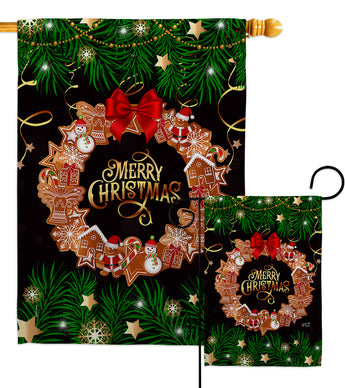 Christmas Wreath - Christmas Winter Vertical Impressions Decorative Flags HG137339 Made In USA