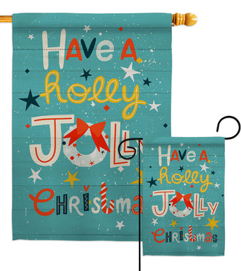 Holly Jolly - Christmas Winter Vertical Impressions Decorative Flags HG137354 Made In USA