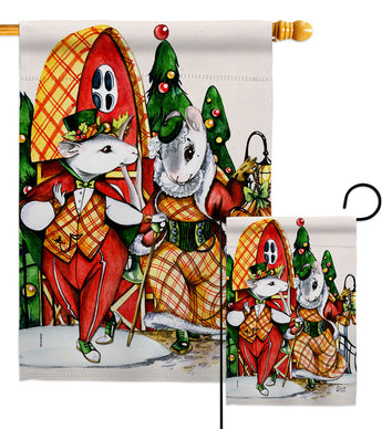 Holiday Mouses - Christmas Winter Vertical Impressions Decorative Flags HG137619 Made In USA