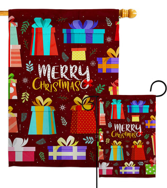 Merry Giftmas - Christmas Winter Vertical Impressions Decorative Flags HG137632 Made In USA