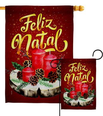 Vela Feliz Navidad - Christmas Winter Vertical Impressions Decorative Flags HG190010 Made In USA