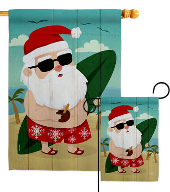 Santa Vacation - Christmas Winter Vertical Impressions Decorative Flags HG190017 Made In USA