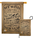 Very Merry Christmas - Christmas Winter Vertical Impressions Decorative Flags HG191051 Made In USA