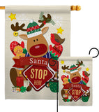 Santa Santa Stop Here - Christmas Winter Vertical Impressions Decorative Flags HG192052 Made In USA