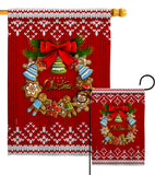 Gingerbread Wreath - Christmas Winter Vertical Impressions Decorative Flags HG192249 Made In USA