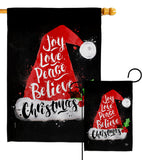 Joy Love Peace - Christmas Winter Vertical Impressions Decorative Flags HG192262 Made In USA