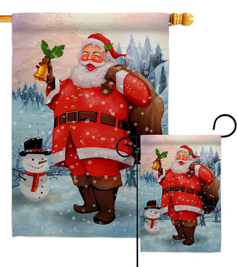 Joyful Santa - Christmas Winter Vertical Impressions Decorative Flags HG192281 Made In USA