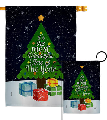 Wonderful Time of Year - Christmas Winter Vertical Impressions Decorative Flags HG192334 Made In USA