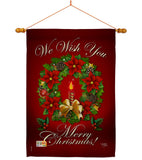 We Wish You - Christmas Winter Vertical Impressions Decorative Flags HG114003 Made In USA