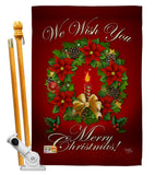 We Wish You - Christmas Winter Vertical Impressions Decorative Flags HG114003 Made In USA