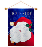 Santa Ho Ho Ho - Christmas Winter Vertical Impressions Decorative Flags HG114064 Made In USA