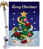 Merry Christmas - Christmas Winter Vertical Impressions Decorative Flags HG114071 Made In USA