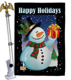 Holiday Snowman - Christmas Winter Vertical Impressions Decorative Flags HG114080 Made In USA