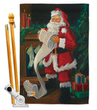 Santa's List - Christmas Winter Vertical Impressions Decorative Flags HG114088 Made In USA