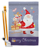 Santa's Star - Christmas Winter Vertical Impressions Decorative Flags HG114089 Made In USA