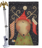 Reindeer - Christmas Winter Vertical Impressions Decorative Flags HG114093 Made In USA