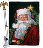 Santa Portrait - Christmas Winter Vertical Impressions Decorative Flags HG114095 Made In USA