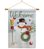 Snowman Wreath - Christmas Winter Vertical Impressions Decorative Flags HG114100 Made In USA