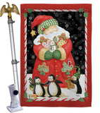 Santa & Cookies - Christmas Winter Vertical Impressions Decorative Flags HG114105 Made In USA