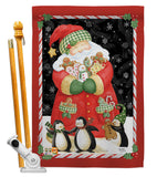 Santa & Cookies - Christmas Winter Vertical Impressions Decorative Flags HG114105 Made In USA