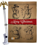 Snowman Fun - Christmas Winter Vertical Impressions Decorative Flags HG114114 Made In USA