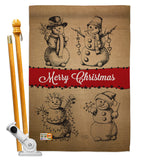 Snowman Fun - Christmas Winter Vertical Impressions Decorative Flags HG114114 Made In USA