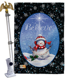 Believe - Christmas Winter Vertical Impressions Decorative Flags HG114118 Made In USA