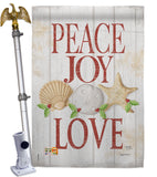 Peace Joy Love - Christmas Winter Vertical Impressions Decorative Flags HG114133 Made In USA