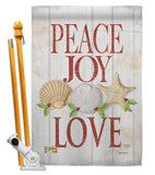 Peace Joy Love - Christmas Winter Vertical Impressions Decorative Flags HG114133 Made In USA