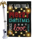 Lightful Merry Christmas Love - Christmas Winter Vertical Impressions Decorative Flags HG114144 Made In USA