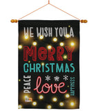 Lightful Merry Christmas Love - Christmas Winter Vertical Impressions Decorative Flags HG114144 Made In USA