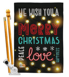 Lightful Merry Christmas Love - Christmas Winter Vertical Impressions Decorative Flags HG114144 Made In USA