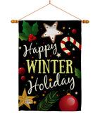 Happy Winter Holiday - Christmas Winter Vertical Impressions Decorative Flags HG114148 Made In USA